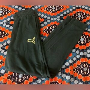 Puma Big Boys Cotton Joggers Dark Green